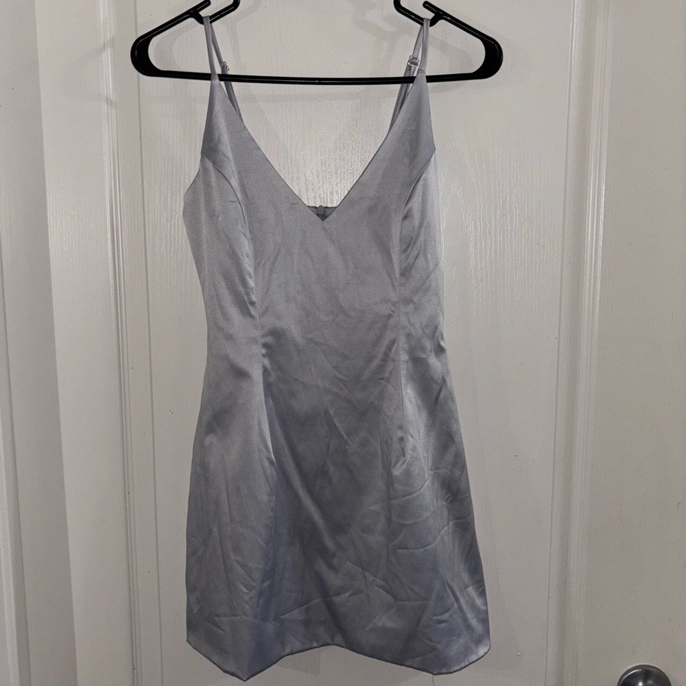 Elegant Silver Slip Dress